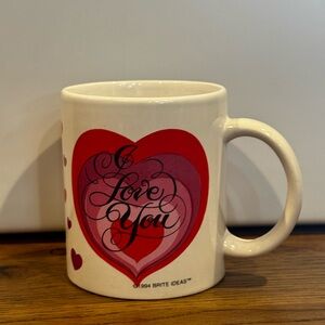 1994 Brite Ideas "I Love You Mug" VINTG , Heart Coffee Sentimental Mug , 90s Mug